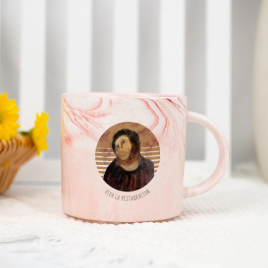 Discover Viva La Restauracion Jesus Fresco Restoration Fail Meme | Active Marble Mugs