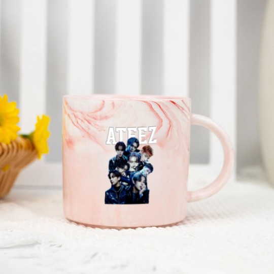Discover Ateez Vintage Marble Mugs, Ateez Marble Mugs,Ateez Break The Wall Marble Mugs