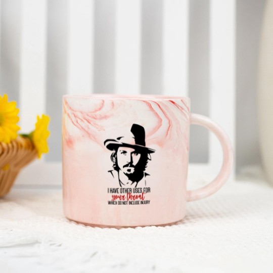 Discover I Have Other Uses For Your Throat Which Do Not Include Injury Marble Mugs, Johnny Depp Quotes Marble Mugs, Support Johnny Depp Marble Mugs, Johnny Depp Marble Mugs