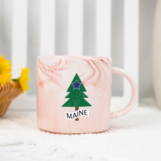 Discover 1901 Maine State Flag Remix Distressed Vintage - Maine - Marble Mugs