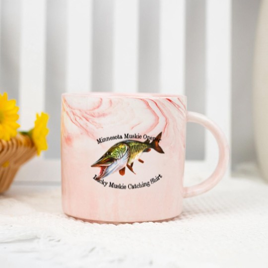 Discover Minnesota Muskie Fishing Opener Marble Mugs