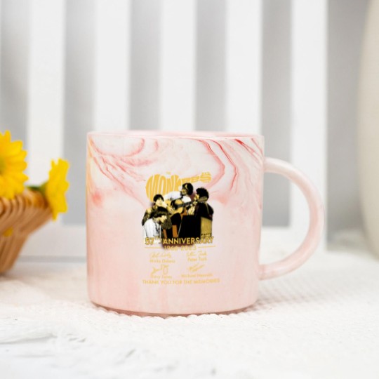 Discover The Monkees 57th Anniversary 1966-2023 Signatures Marble Mugs, The Monkees Marble Mugs Fan Gifts