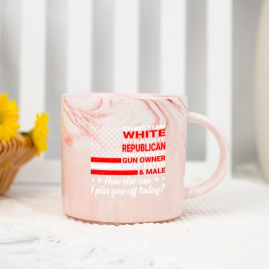 Discover Christian White Straight Republican Unvaxxed (On Marble Mugs