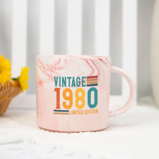 Discover Vintage 1980  42 Years Old Birthday Marble Mugs