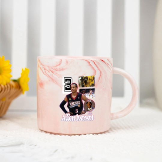 Discover Allen Iverson number 3 pro basketball player Marble Mugs