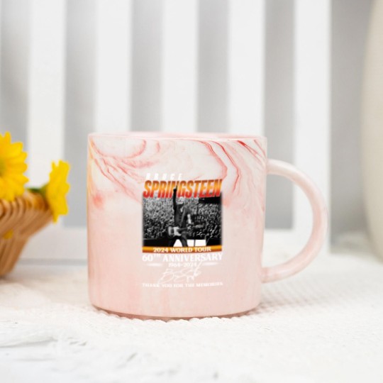 Discover Bruce Springsteen 2024 Tour Marble Mugs, Bruce Springsteen 60th Anniversary