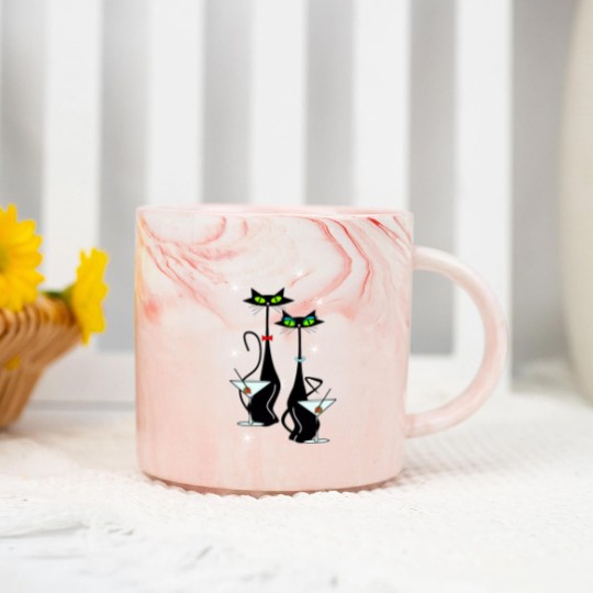 Discover MCM Atomic Cats Martini Time Marble Mugs