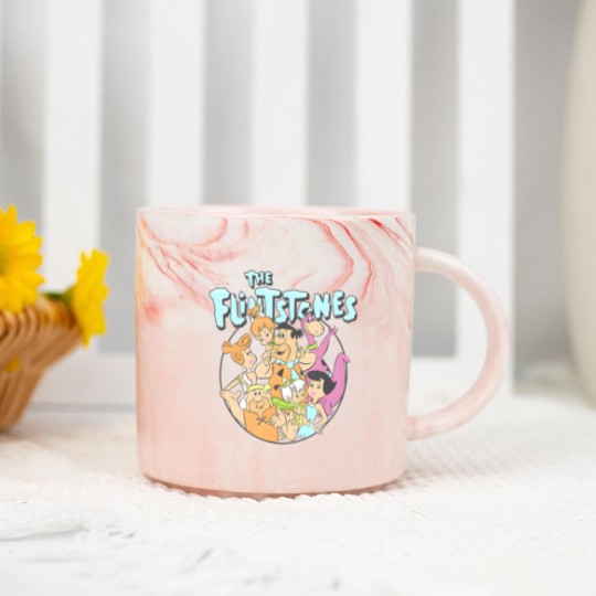 Discover the flintstones group shot family classic vintage logo t Marble Mugs