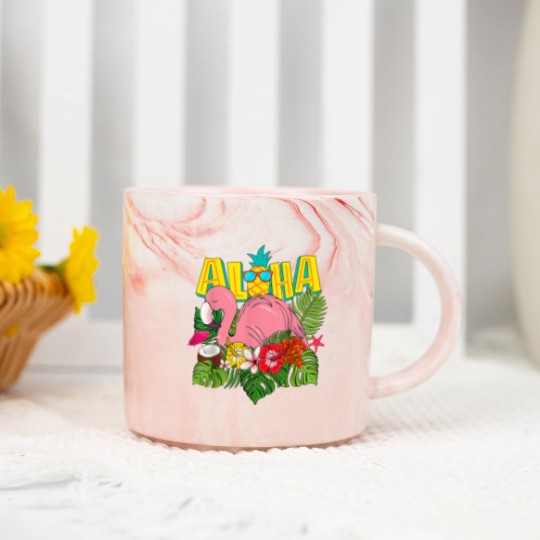Discover Aloha Hawaii Marble Mugs Hawaiian Flamingo Kids Teen Marble Mugs