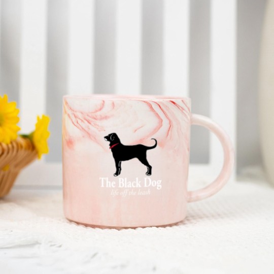 Discover The Black Dog Logo Life Off The Leash Marble Mugs