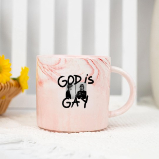 Discover God Is Gay Kurt Cobain Sticker Marble Mugs