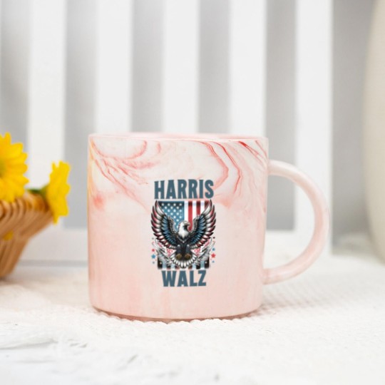 Discover Harris Walz Marble Mugs, Kamala Harris Walz 2024 Marble Mugs, Madam President Marble Mugs