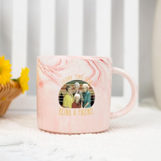 Discover The Stay Golden Thank You For Being A Friend 80s Vintage Sunset Marble Mugs