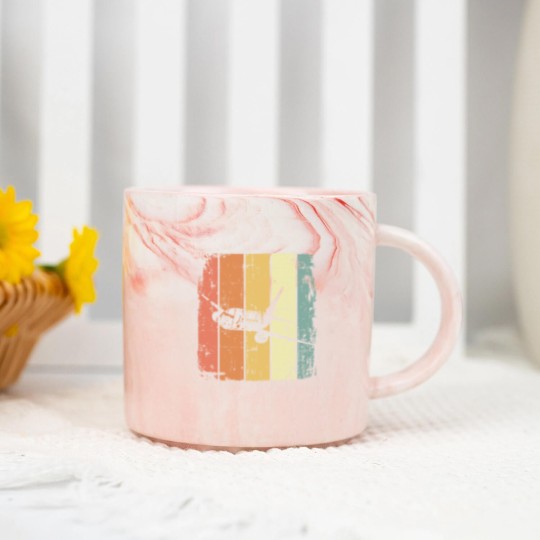 Discover Airplane Vintage Passenger Airplane Marble Mugs