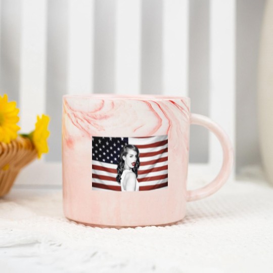 Discover Lana Del Rey American Flag Hipster Dope Mens Marble Mugs