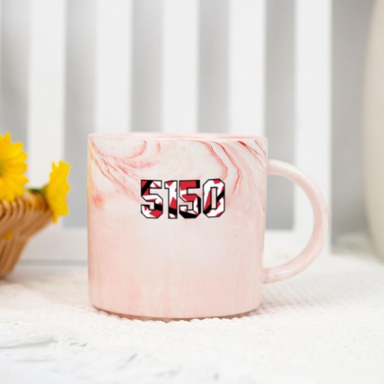 Discover 5150 E  V  H Guitar Inspired Illustration Marble Mugs