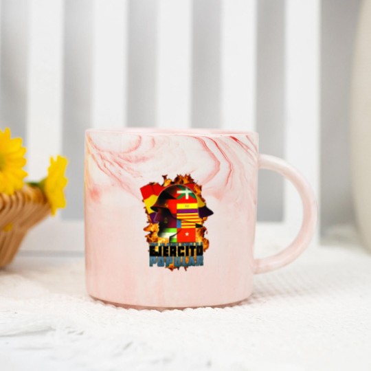 Discover Brigadas Internacionales No Pasaran Spanish Civil warr Red Star Raised Fist Revolution 3836 Marble Mugs