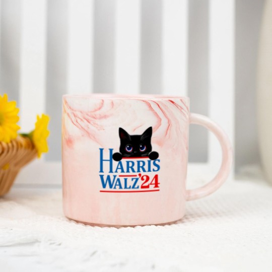 Discover Harris Walz Cat Lady  Harris tim walz Marble Mugs - 1 Marble Mugs