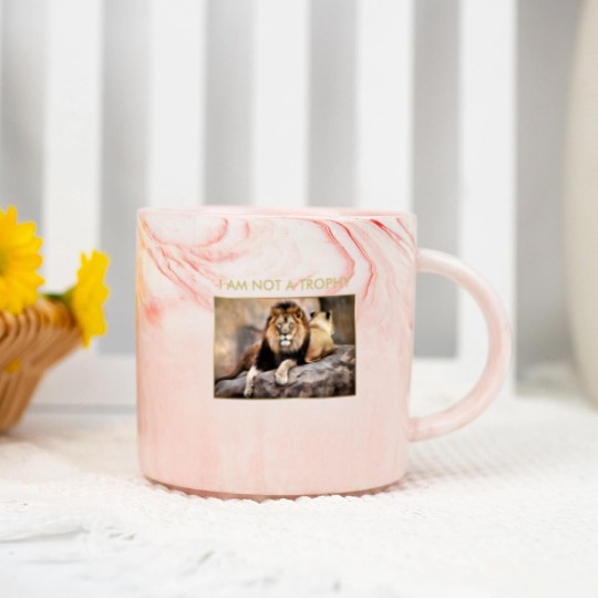 Discover Cecil the Lion I Am Not A Trophy Marble Mugs