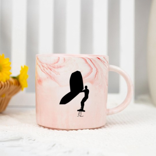 Discover Wing surfer wing surfing with foil wing Marble Mugs