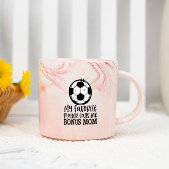 Discover soccer my favorite player calls me bonus mom trendy summer Marble Mugs