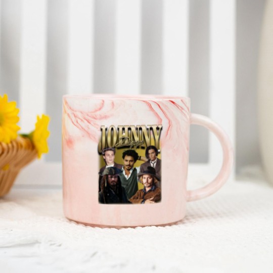 Discover Maglietta Johnny Depp retr, Johnny Depp pirata Marble Mugs