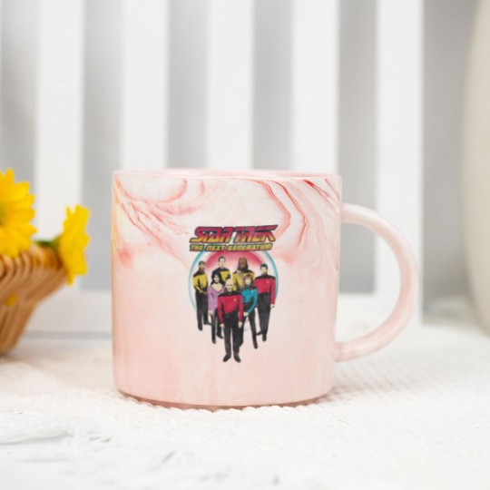 Discover Stars Trek The Next Generation Vintage Distressed Bridge Crew Marble Mugs