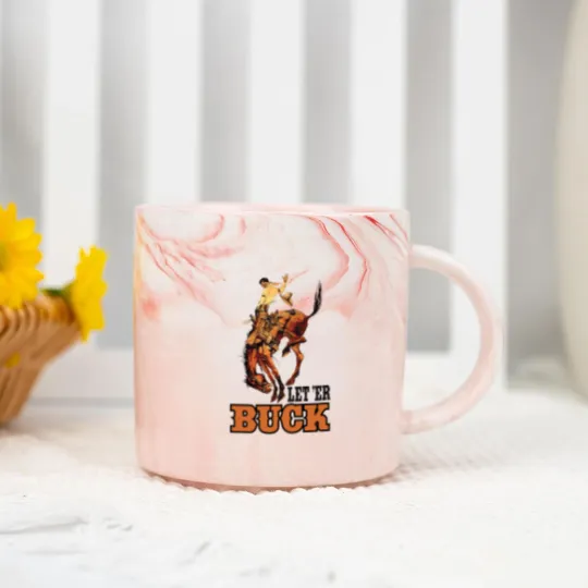 Discover Pendleton Oreon Let 'Er Buck Sticker Marble Mugs