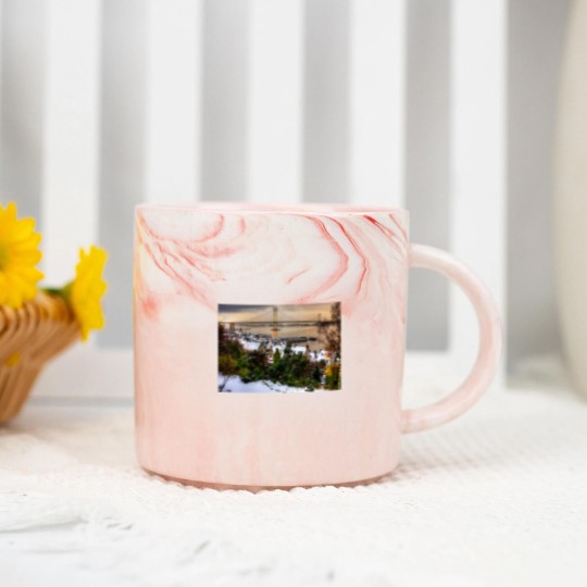 Discover Queensferry Harbour and Road Bridge Marble Mugs