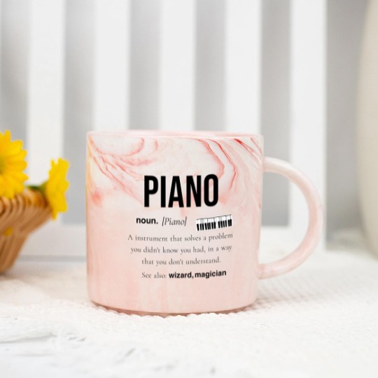 Discover Piano Piano Music Gift Wings Digital Piano Marble Mugs