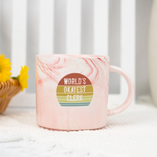 Discover Clerk World's Okayest Clerk Marble Mugs