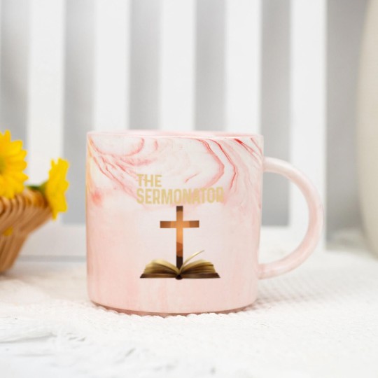 Discover Mens The Sermonator Pastor Appreciation Christian Cross Marble Mugs Marble Mugs