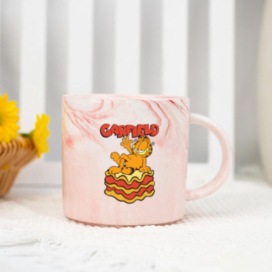 Discover Garfield Lasagna Slice Garfield Pose Marble Mugs