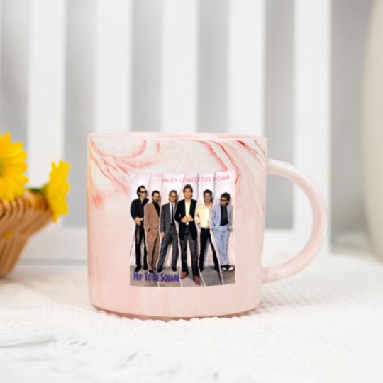 Discover Huey Lewis And The News Hip To Be Square Marble Mugs