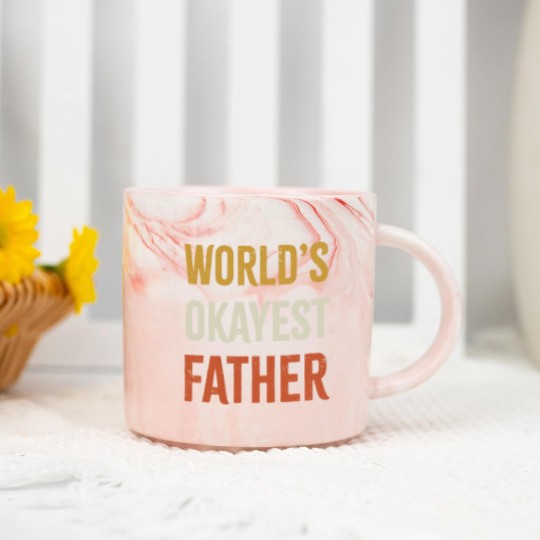 Discover Worlds Okayest Father Marble Mugs