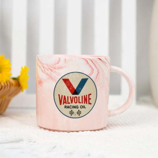 Discover Valvoline Racing Sign Marble Mugs