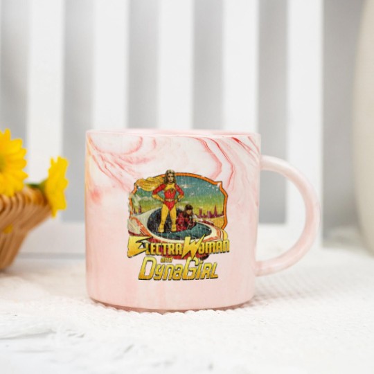 Discover Electra Woman and Dyna Girl 1976 Marble Mugs Marble Mugs