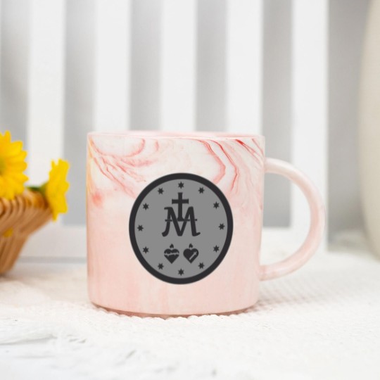 Discover Round Miraculous Medal Round Miraculous Medal Marble Mugs