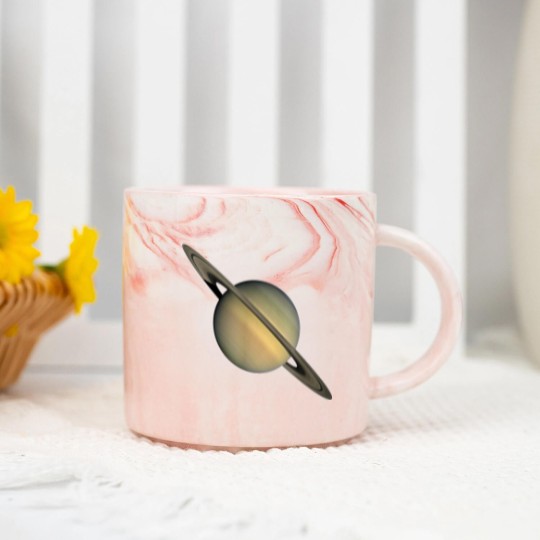 Discover Saturn Print Cool Space Marble Mugs