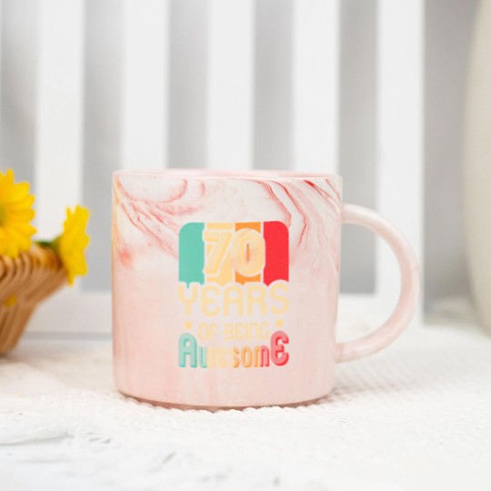 Discover 70 years of being awesome 70 years old 70th birthday Marble Mugs