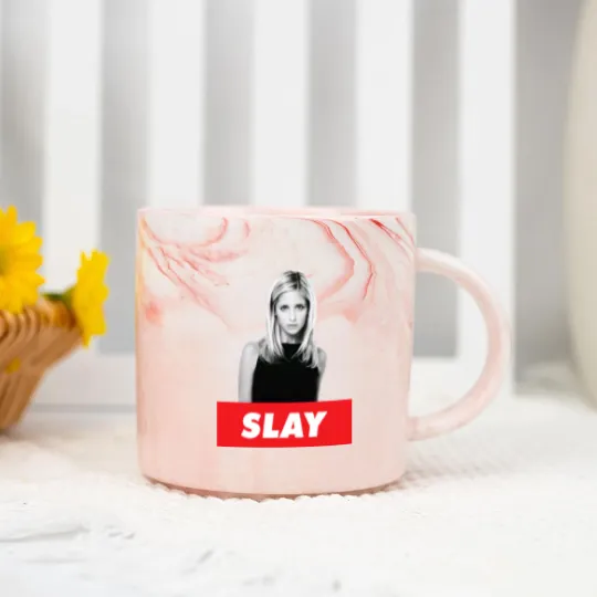 Discover Buffy The Vampire Slayer Marble Mugs, BTVS, Vintage Buffy Marble Mugs