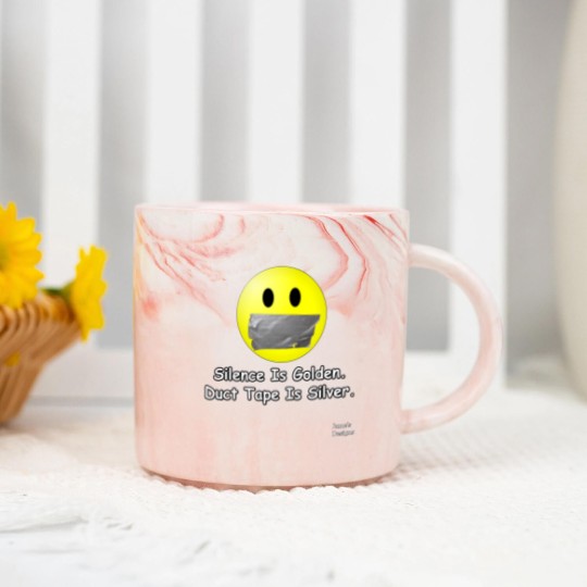 Discover Silence Is Golden. Duct Tape Is Silver. - Jame_s Designs Marble Mugs