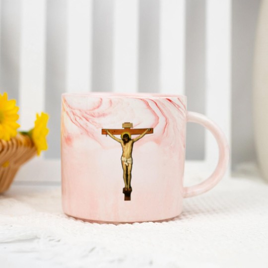 Discover Jesus Crucifix Passion of Christ Marble Mugs