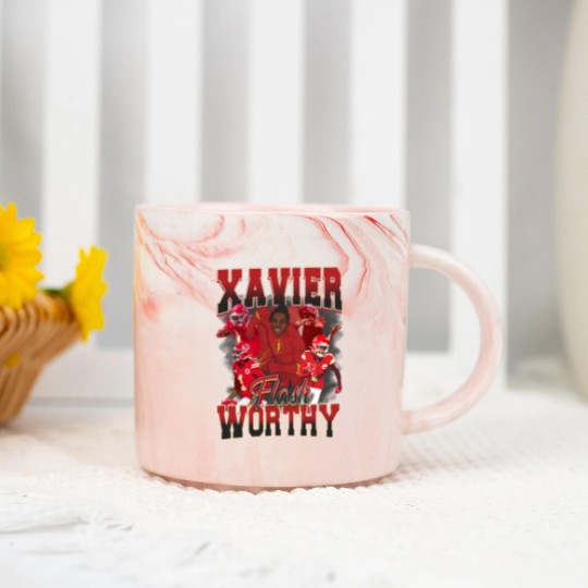 Discover Xavier Worthy Flash Vintage Style Y2K Football Marble Mugs Marble Mugs