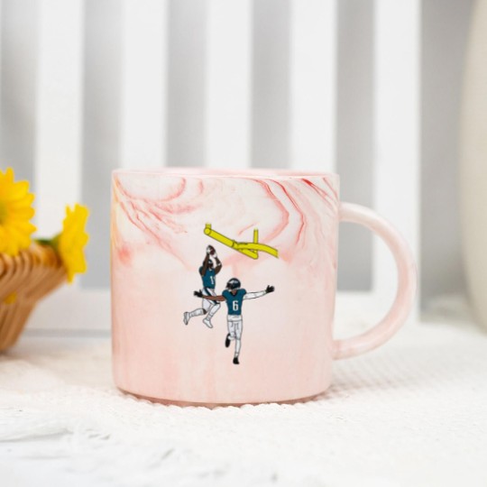 Discover AJ Brown and DeVonta Smith Dunk Celebration Active(1) Marble Mugs