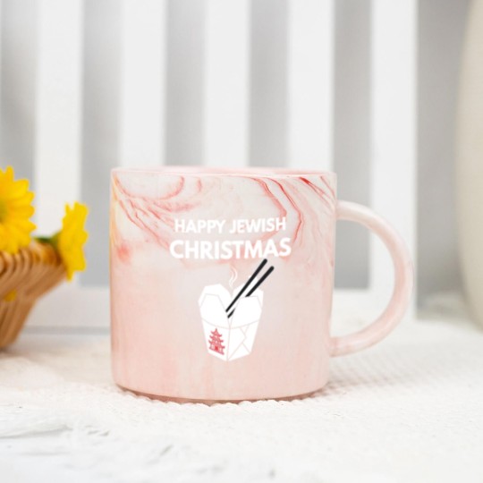 Discover Happy Jewish Christmas Marble Mugs Chinese Takeout- Hanukkah Marble Mugs