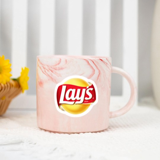 Discover Lays Logo Marble Mugs