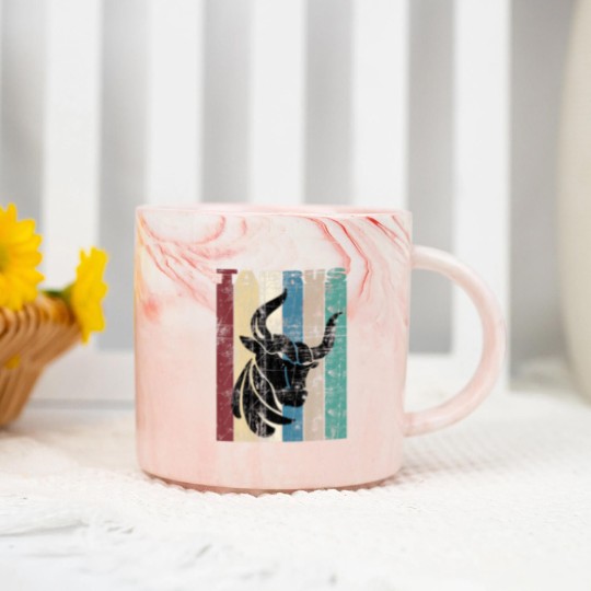 Discover Taurus Vintage Taurus Gift Idea Retro Distressed Marble Mugs
