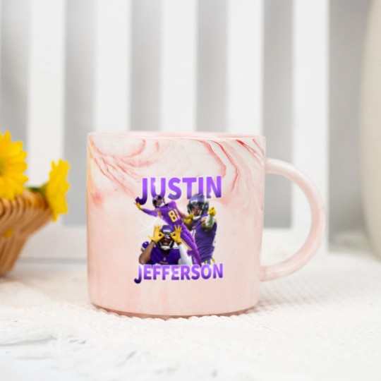 Discover Justin Jefferson Marble Mugs, Justin Jefferson Marble Mugs, Justin Jefferson Merch,Justin Jefferson Marble Mugs
