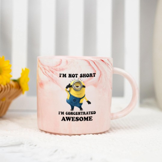 Discover Minions I'm Not Short I'm Concentrated Awesome The Rise of Gru Graphic Marble Mugs